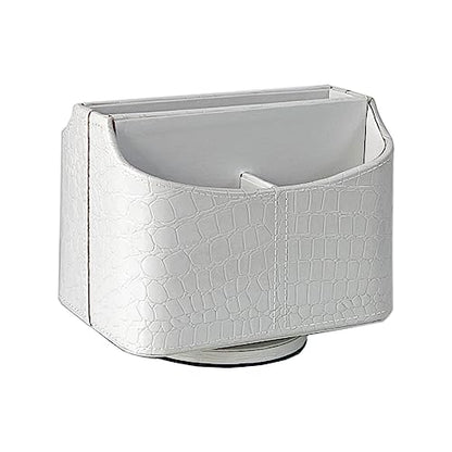 UnionBasic Rotating Desk Organizer, 360 Desk Spinning Caddy, Desktop TV Guide/Mail/Media/Remote Controller Holder Organizer, Crocodile White - color: Crocodile White
