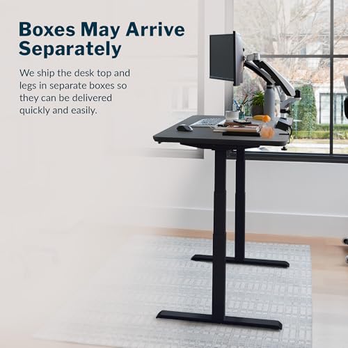 Vari Classic Electric Standing Desk – 60x30 – Black/Black - color: Black Top / Black Legs, size: 60 in x 30 in