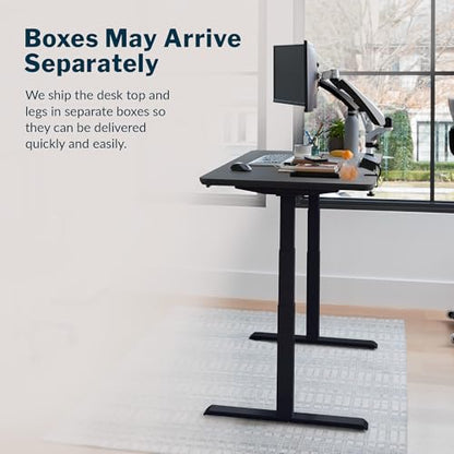 Vari Classic Electric Standing Desk – 60x30 – Black/Black - color: Black Top / Black Legs, size: 60 in x 30 in