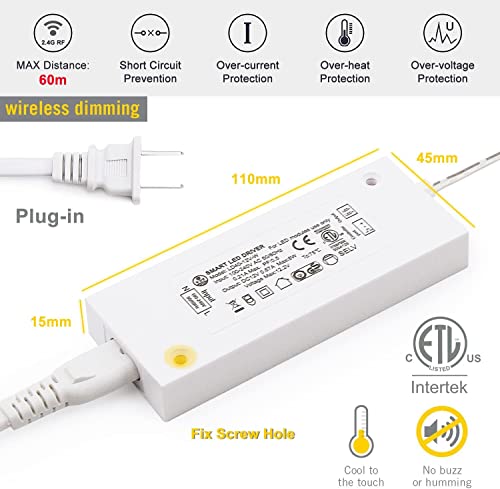 VST Under Cabinet Mini Panel Lighting 6PCS 3.94inch 12V 2.5W(Total 15W) with Wireless Dimmer Switch, Surface Mount Puck Light for Kitchen Van Truck Car Galley Downlight (Round White 4000K) - color: 6 Pack Round White