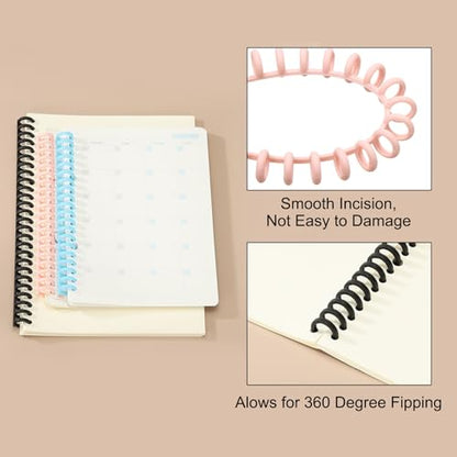 PATIKIL 8.5mm(1/3") Plastic Spiral Binding Coils, 30 Pcs Binding Spirals 20-25 Sheet Capacity Binding Spirals for Binding Paper Sheets, Light Pink - color: Light Pink, size: 8.5mm(1/3")