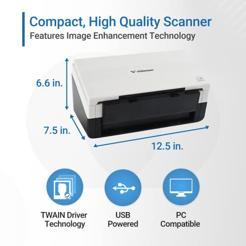 Visioneer Patriot D40 Duplex Scanner for PC and Mac, 70 PPM, Sheetfed 80 Page Automatic Document Feeder (ADF) - size: PD40