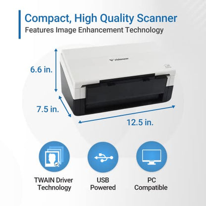 Visioneer Patriot D40 Duplex Scanner for PC and Mac, 70 PPM, Sheetfed 80 Page Automatic Document Feeder (ADF) - size: PD40