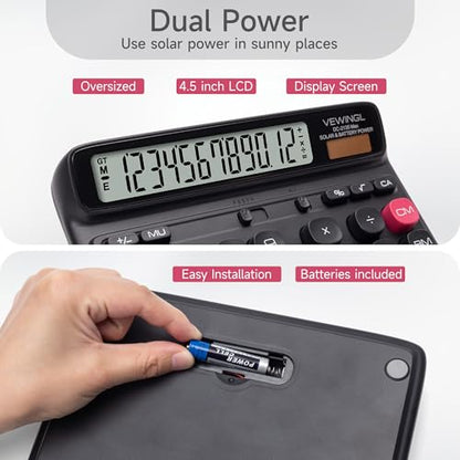 VEWINGL Office Desktop Calculator, 12-Digit Large HD LCD and Big Buttons