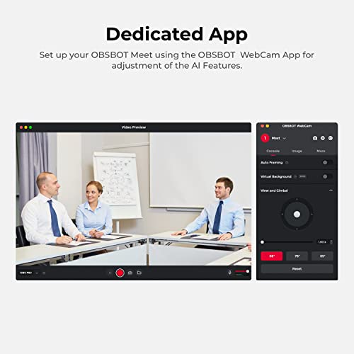 OBSBOT Meet 1080P 60FPS Webcam, Full HD Auto-Focus & AI-Powered Framing Computer Camera, Background Replacement, HDR, Adjustable FOV, Webcam for Conferencing, Video Calling, Live Sreaming, PC, Laptop | Computer Camera Background Replacement, HDR, Adjustab