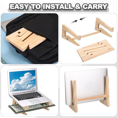 PATIKIL Wooden Laptop Stand 1Pack Dual-Use Laptop Stand Vertical for 10-15 - size: 10-15 Inch
