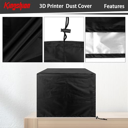 17 Inch 3D Printer Enclosure - Waterproof & Dustproof Protective Cover, Heavy-Duty Reusable Universal Fit Enclosure for Enhanced 3D Printing Protection-Black