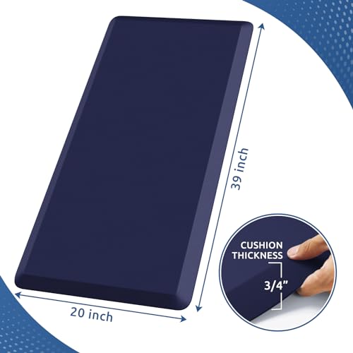 0.8" Thick Kitchen Mat Cushioned Anti Fatigue Rug Comfort Floor Mats - color: Blue, size: 39"L x 20"W x 0.8"Th