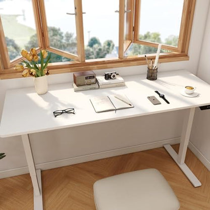 FLEXISPOT 79"x32" Large Dual Motor Electric Standing Desk, White - 198 LBS Heavy-Duty Capacity, Ideal for Home Office, Creative Studio, or Multi-Monitor Setup