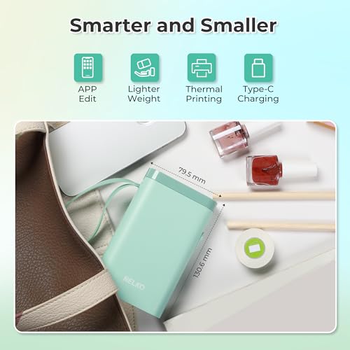 Nelko P21 Label Maker Machine with Tape, Bluetooth Label Printer, Green - color: Green