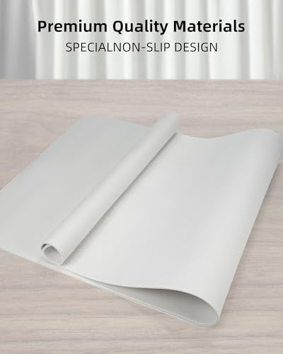 PU Leather Desk Mat Protector - 36"x17" Large Non-Slip Office Desk Pad, Waterproof Keyboard & Mouse Pad, Premium Workstation Cover for Home & Office (Ivory White) - color: Ivory White, size: 36" x 17"