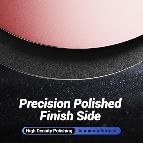 HONKID Metal Aluminum Mouse Pad, Thin Hard Mousepad 7.87 * 7.87 Round Pink - color: Rose gold, size: 7.9L x 7.9W inches