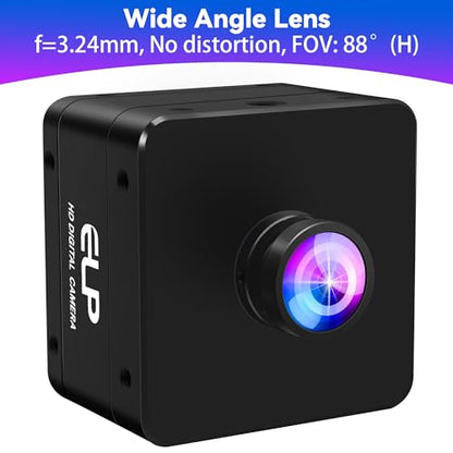 ELP High Speed USB Camera, 1080P/230fps, 4K/60fps, 12MP/30fps, Mini UVC USB3.0/2.0 Lightburn Cameras for Windows, Linux, Mac, Pi, Wide Angle 88°(H) IMX577 Webcam for PC Jetson Nano