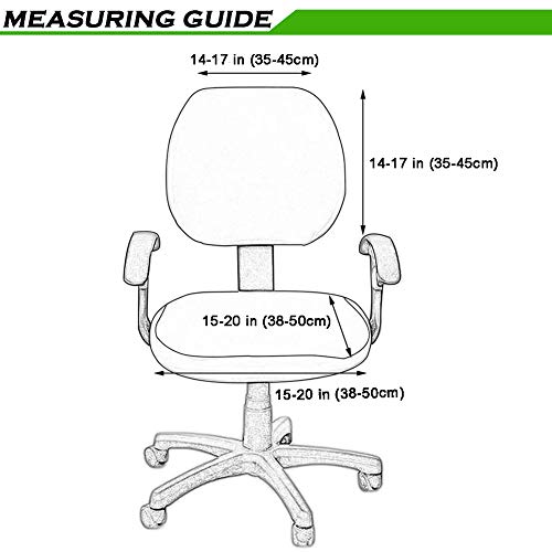 Smiry Ergonomic Office Chair Armrest Pads Black, Set of 2 Stretch Jacquard Office Computer Chair Seat Covers Black, Seat + Backrest Cover