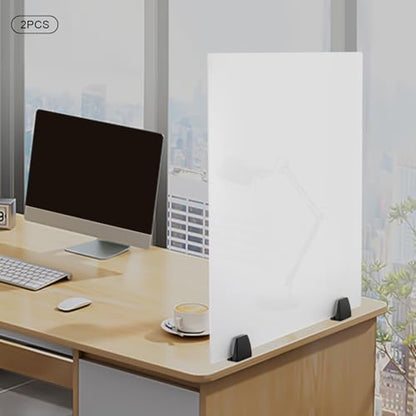 2PACK Acrylic Free Standing Screen, 30 x 18inch Clear Divider for Desk Privacy Home & Office Partitions for Table Top Workstation, P Cubicle Panel for Work - size: 2PCS 30" x 18"