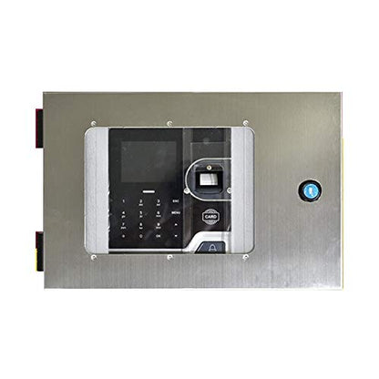 DONCK Time Clock Time Attendance Machine Stainless Steel Protection Box Fingerprint Waterproof Punch Card Machine Time Clocks for Employees