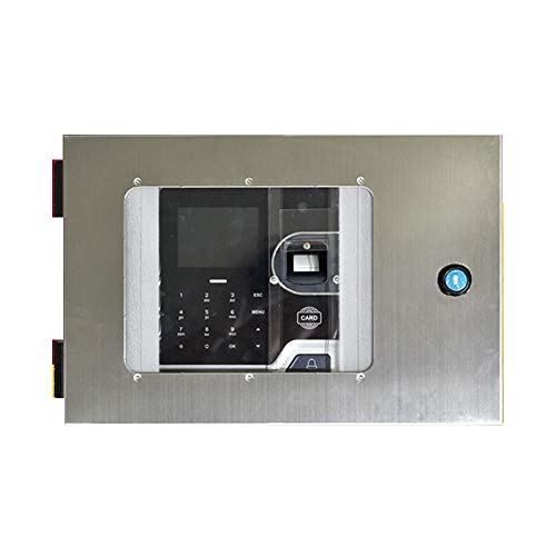 DONCK Time Clock Time Attendance Machine Stainless Steel Protection Box Fingerprint Waterproof Punch Card Machine Time Clocks for Employees