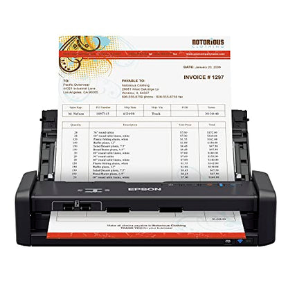 Epson ES-300WR Wireless Color Portable Duplex Document Scanner Accounting Edition for PC and Mac Auto Doc Feeder (ADF)