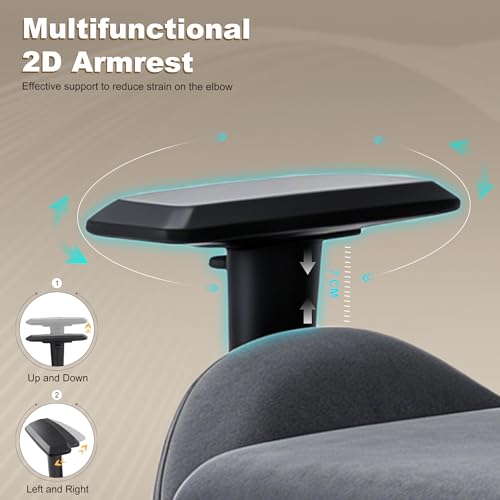 Symino Ergonomic Gaming Chair with Footrest & 155° Recline - color: Grey