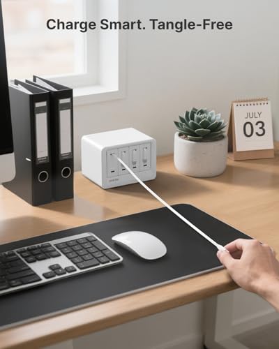 Gitryin 12-in-1 Desktop Charging Station, 160W USB Retractable GaN Charger - size: With 4 Type-C Chargers