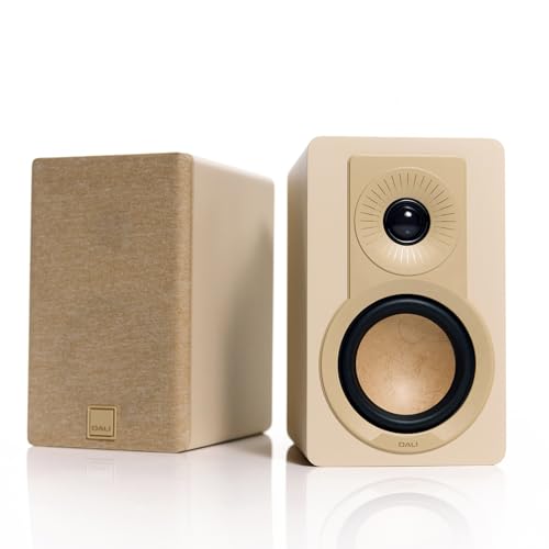 DALI KUPID Premium Compact Passive Hi-Fi Bookshelf Speakers, 2-Way Design with 4.5" Woofer & 1" Tweeter, Includes Wall Mount (Pair) - Caramel White - color: Caramel White