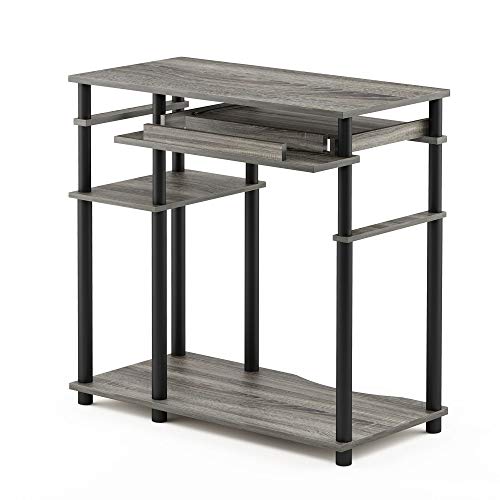 Furinno Abbott Computer Desk with Bookshelf, French Oak Grey/Black - color: French Oak Grey/Black, size: 19 Inch Wide