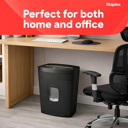 Staples 15-Sheet Cross-Cut Paper Shredder, P-4 Security, Black - size: 15 Sheet