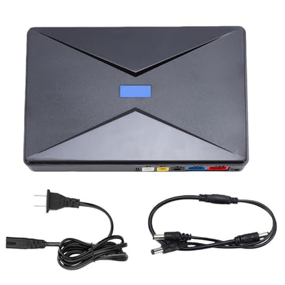 Mini UPS Uninterruptible Power Supply, ABS Router Backup Battery with 8800mAh Capacity, DC USB POE Output, Battery Indicator and Multi Protection for Home Office Security Camera (US Plug)