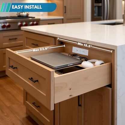 in-Drawer Outlet Kit, 2 AC Outlets, Power Switch with Overload Protection - size: PD20W (2 AC)