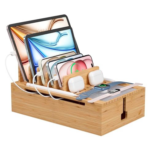 Pezin & Hulin Bamboo Charging Station-Natural, (No USB Charger and Cables) - color: Natural, size: Dock (No Charger&Cables)