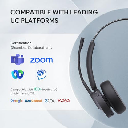 Yealink BH70 UC Bluetooth Headset with Mic for Work from Home Flip-to-Mute - color: Black (UC), style: Mono (USB-C to A)