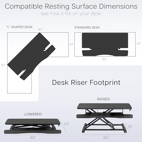 VIVO Black 48 in Standing Desk Converter, DESK-V048KB - color: Black, size: 48"