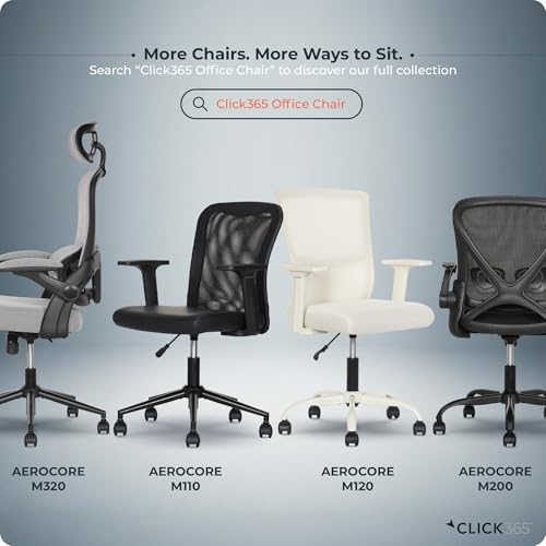 Click365 Ergonomic Office Chair with Lumbar Support, Mid-Back Mesh Chair - color: M110/Sleek Black
