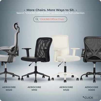 Click365 Ergonomic Office Chair Lumbar Support, Mid-Back Mesh Chair, 8 Pack - color: M110/Sleek Black X 8