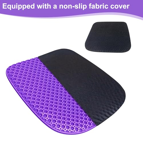 Large Gel Seat Cushion for Long Sitting with Non-Slip Cover, Soft & Breathable, Seat Cushion for Chair, Car, Office, Desk Chair, Wheelchair (18" x 17") - size: 18" x 17"