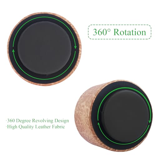 Round Leather Art Supply Organizer,Remote Control Holder,360 Degree Rotating,Multi-Functional Pencil Holder,4 Compartments Desktop Stationary Organizer(1-Leopard Brown) - color: 1-Leopard Brown
