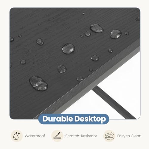 DUMOS L Shaped Computer Desk, 47" Gaming Corner Desks with Shelves | Home Office PC Table, Writing Working Study Desk with Reversible Layout, Bedroom Dorm, Black