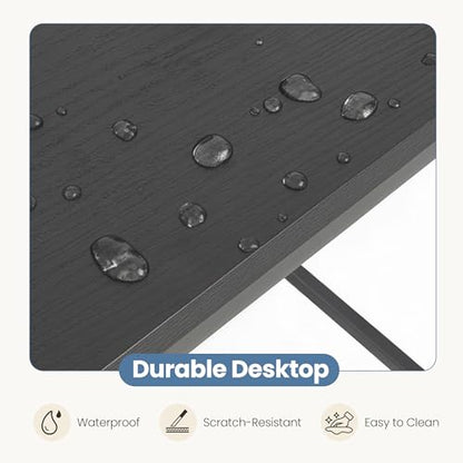 DUMOS L Shaped Computer Desk, 47" Gaming Corner Desks with Shelves | Home Office PC Table, Writing Working Study Desk with Reversible Layout, Bedroom Dorm, Black
