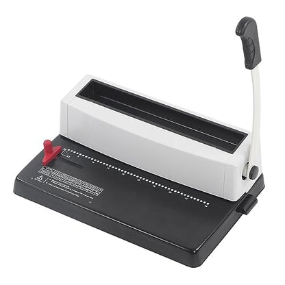 Professional Spiral Coil Binding Machine Heavy Duty Stainless Steel Wire Binder with Round Hole Punch and Ergonomic Handle for Office Document Binding Letter A4 A5 Size