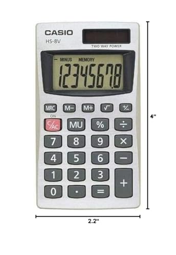 Casio HS-8V Hand-Held Solar Calculator