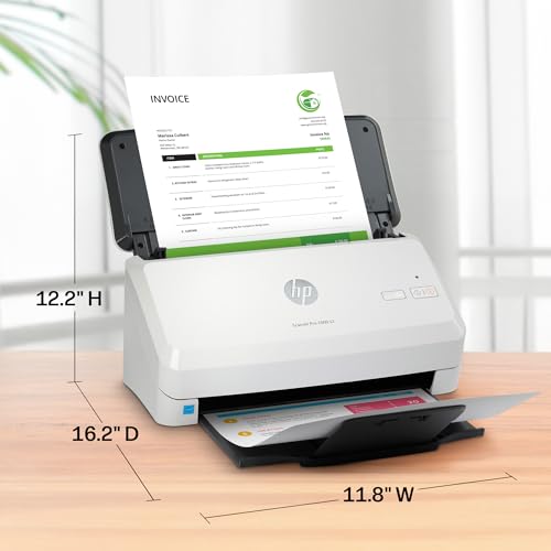 HP ScanJet Pro 2000 s2, Fast 2‑Sided Scanner with Auto Document Feeder, Best for Small Business (6FW06A)