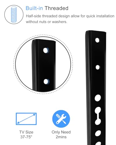 IFCASE Steel VESA Extension Brackets for TV Ceiling/Wall Mounts, Adjustable Heavy Duty Vertical VESA Extender Replacement Bracket (Black) - color: Black (TV)