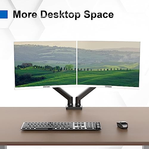 GRIFEMA Gas Spring Monitor Mount for 13-32″, Dual Monitor Arm, Easy Install | Full Motion Adjustable 360° Rotate Swivel Tilt, Up to 19.8 Lbs Each, VESA 75/100mm, Monitor Stand for Home Office Gaming Desk - size: Dual Arm