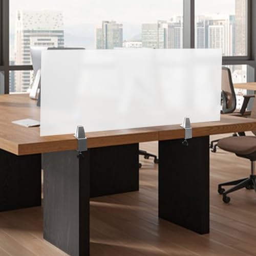 Acrylic Acoustic Desk Divider Privacy Panel Desk Divider Desk Partition Noise Reducing Mounted Sound Proof Dividers Edge Clip Mounts for Office Reduce Noise and Visual Distractions 47" x 18" - size: 47*18”