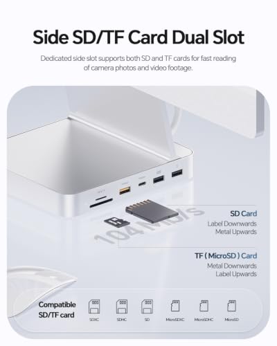 11-in-1 USB C Hub for iMac 24" 2021-2024 with M.2 NVMe 4TB SSD Enclosure | PULWTOP Aluminum iMac Hub with HDMI 4K@60Hz, 2.5G Ethernet, 5 USB A/C 10Gbps, SD/TF, Audio, iMac M4 Dock for M1/M3/M4, Silver - color: Silver