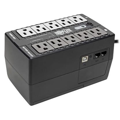Tripp Lite 550VA UPS Battery Backup Surge Protector Efficient Energy-Star Certified, AVR, 8-Outlet Uninterruptible Power Supply, Dataline Protection, 3-Year Warranty & $100,000 Insurance (ECO550UPS) - style: 550VA
