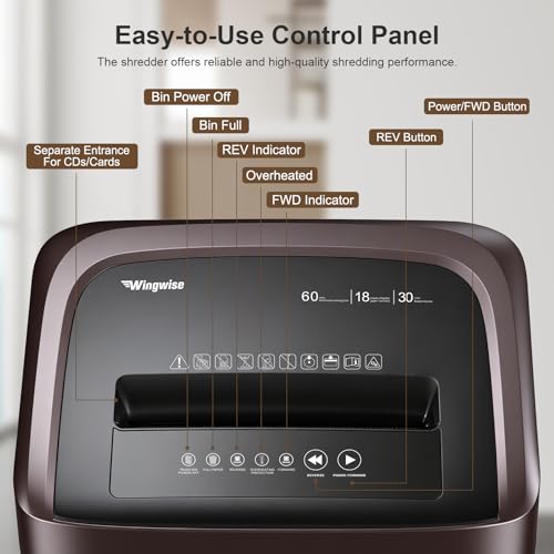 Wingwise 16 Sheets Micro Cut Paper Shredder Heavy Duty for Home Office - size: 16 Sheets
