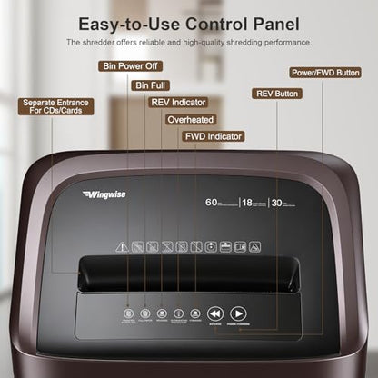 Wingwise 16 Sheets Micro Cut Paper Shredder Heavy Duty for Home Office - size: 16 Sheets