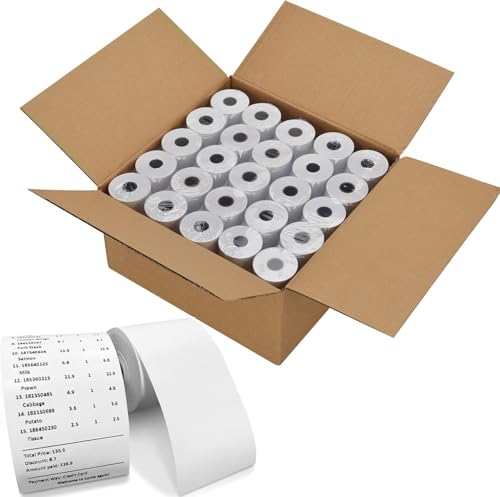 (50 Rolls) 3 1/8 x 119 Thermal Paper Receipt Rolls, Premium Quality Thermal Printer Paper, Thick Receipt Paper Rolls, Fits All POS Cash Registers, BPA Free - size: 50 Rolls, style: 3 1/8" 119