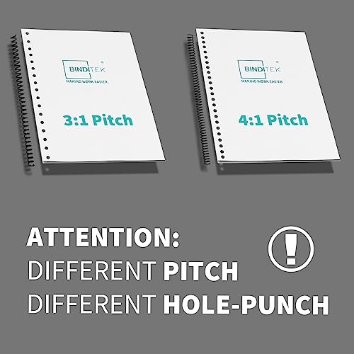 Binditek Plastic Spiral Binding Coils, Multi Size 3:1 Pitch, Black 60 Pack - size: Multi Size , 3:1pitch, style: 60P , Black